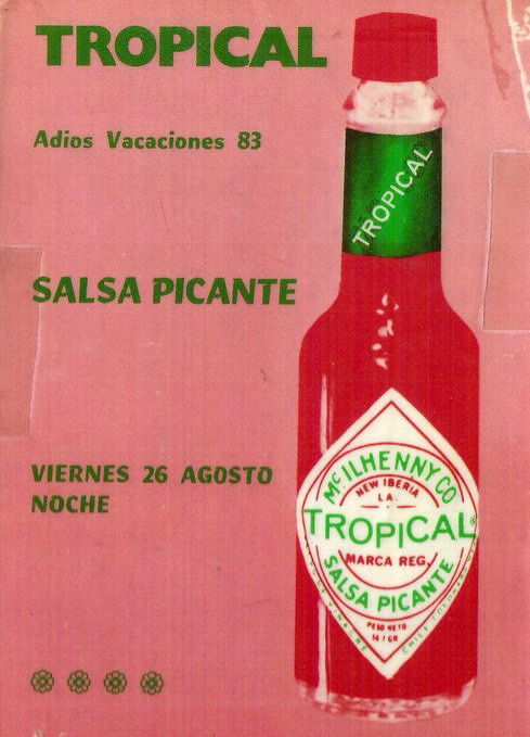 Entrada de la fiesta de fin de vacaciones del a�o 1983 celebrada en la Discoteca Tropical de Gav� Mar (26 de Agosto de 1983)